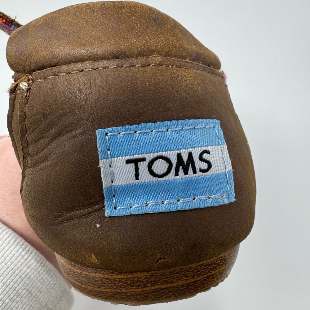 Toms Sandals, Sz‎ 5.5, leather, canvas, boho, hippie, t strap, ankle, beach - Picture 10 of 11